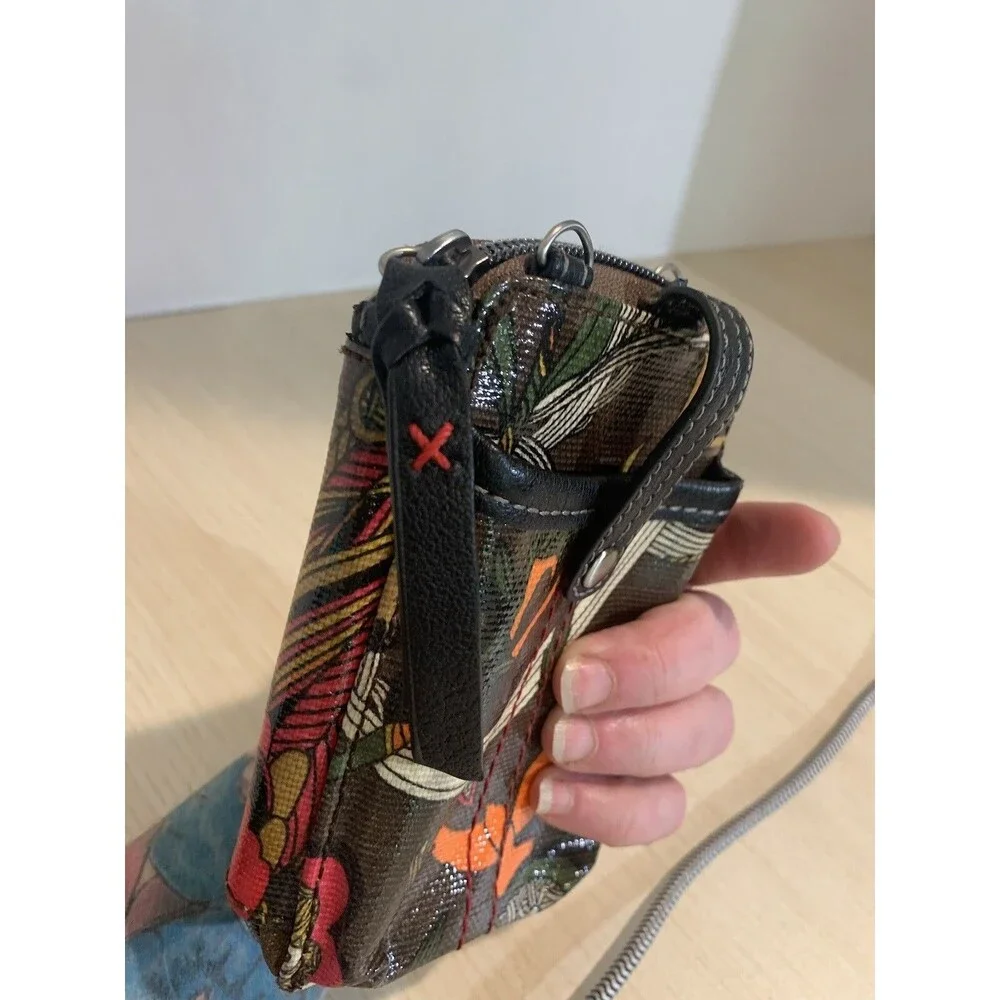 Sakroots  Peace Nature Coated Canvas Zip-Around Wristlet Wallet Phone Holder
